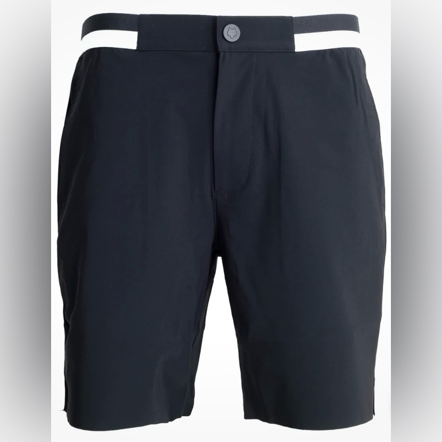 Greyson Mens Stretch Rally Tennis Shorts Black Performance Elastic Waist Size 38